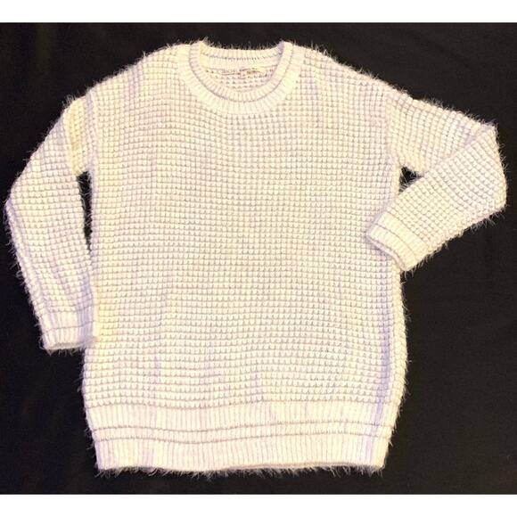 Rachel Roy Womens Sweater Large NWT Fresh Light Grey Ivory Silver Open Weave - Picture 12 of 13